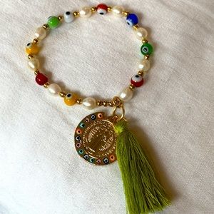 Evil eye and tassel bracelet